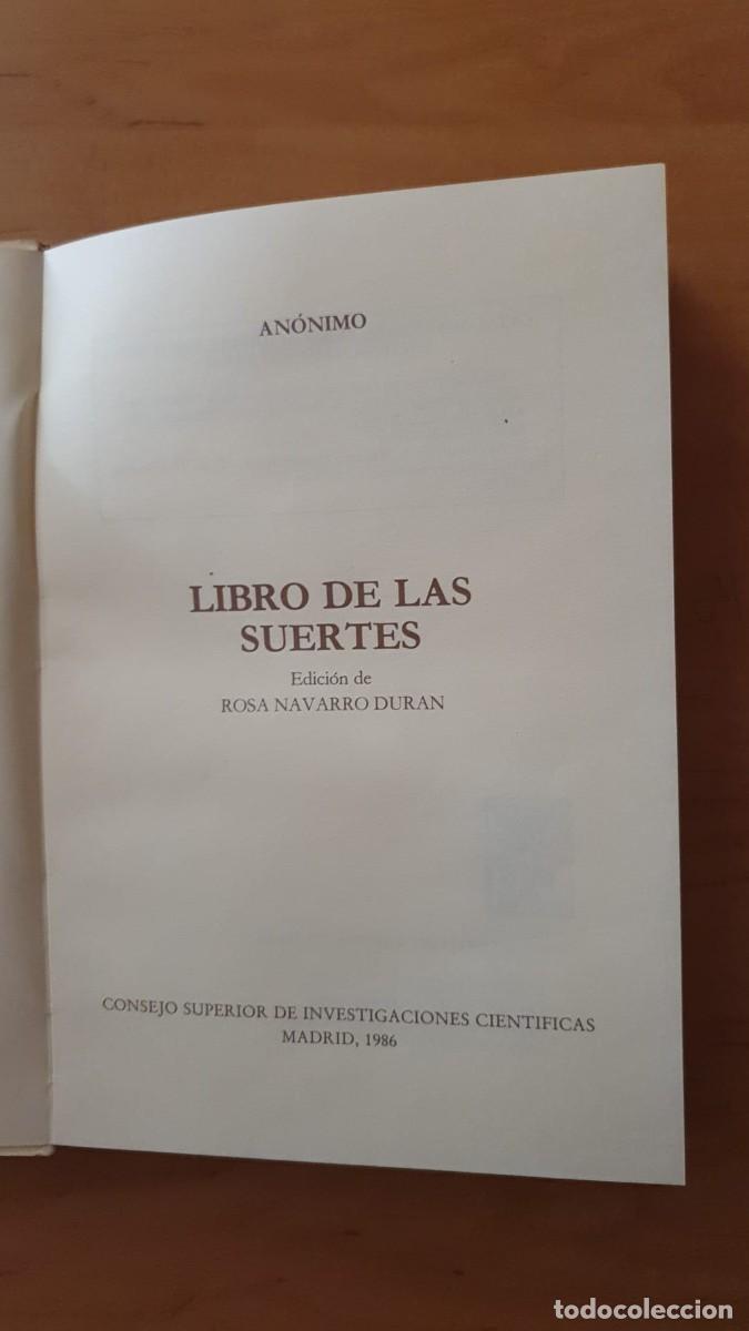 Libros de segunda mano: El Libro de las Suertes - An&oacute;nimo Edici&oacute;n Facs&iacute;mil de Rosa Navarro Duran - Foto 2