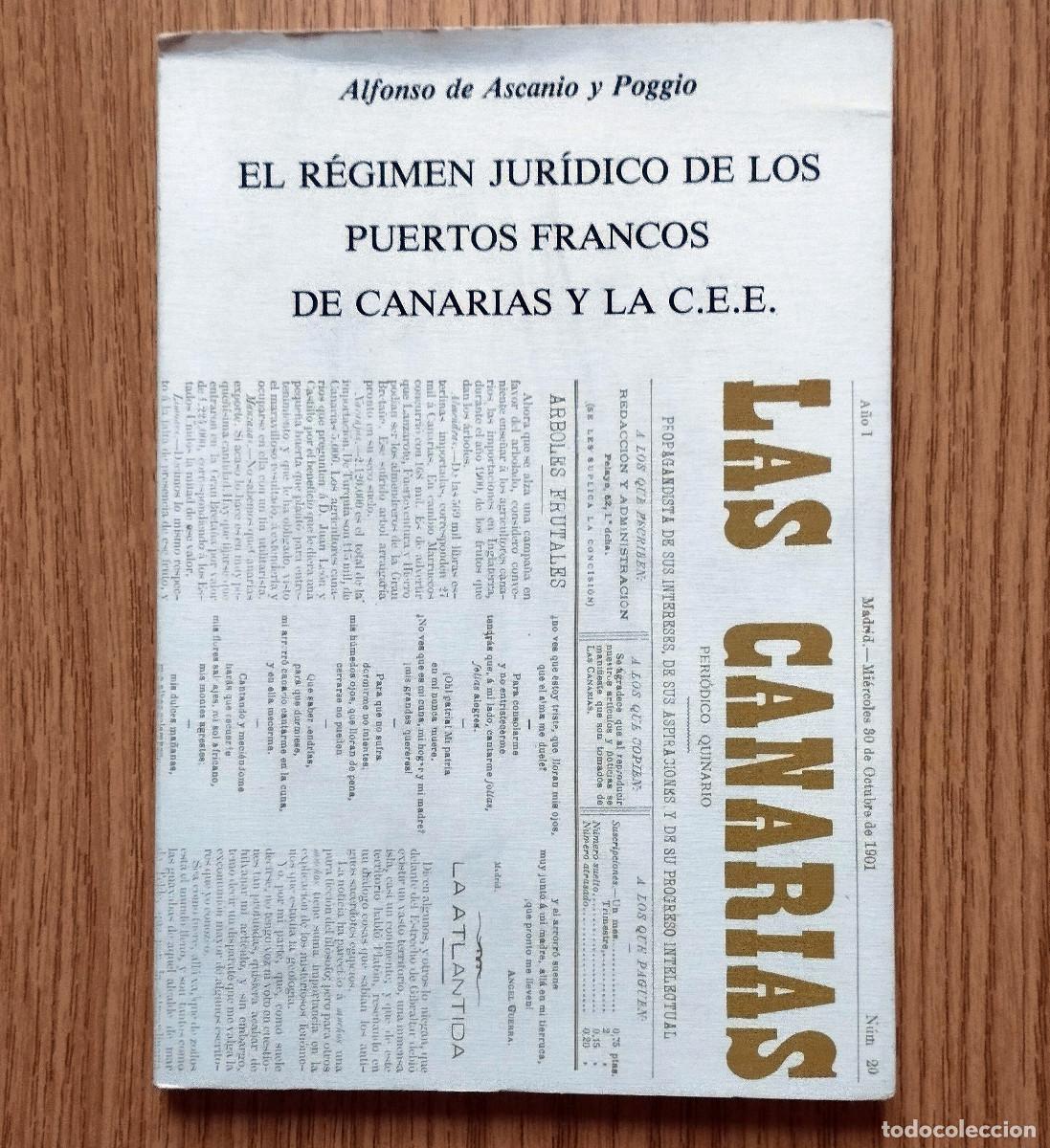 Libros de segunda mano: Libro EL R&Eacute;GIMEN JUR&Iacute;DICO DE LOS PUERTOS FRANCOS DE CANARIAS Y LA C.E.E. | Tenerife / Canarias - Foto 1