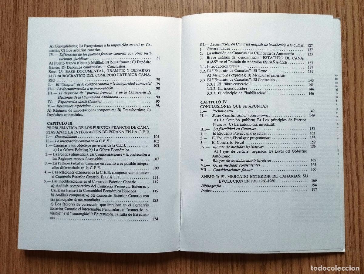 Libros de segunda mano: Libro EL R&Eacute;GIMEN JUR&Iacute;DICO DE LOS PUERTOS FRANCOS DE CANARIAS Y LA C.E.E. | Tenerife / Canarias - Foto 3