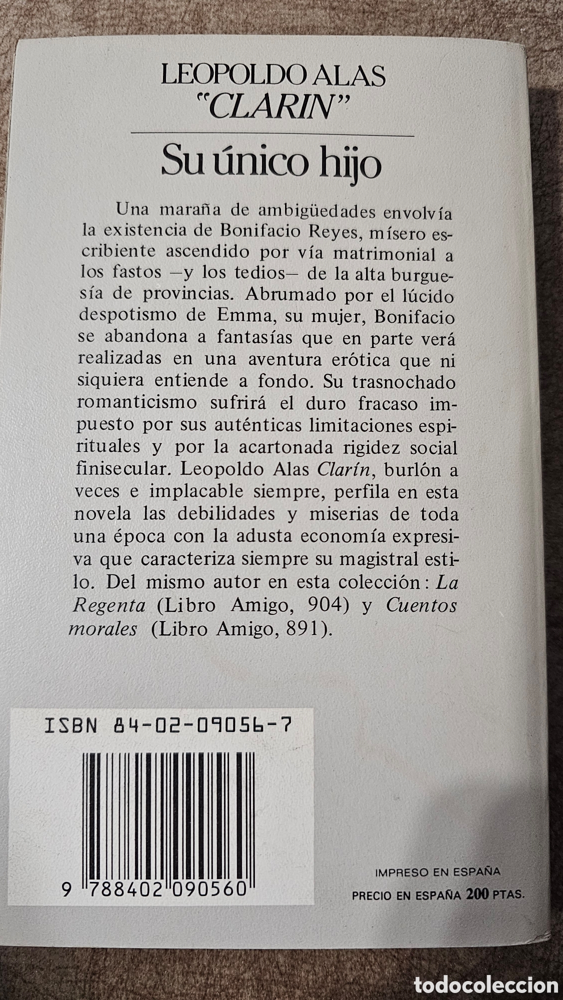 Libros de segunda mano: Su &uacute;nico hijo de Leopoldo Alas Clar&iacute;n - Foto 2