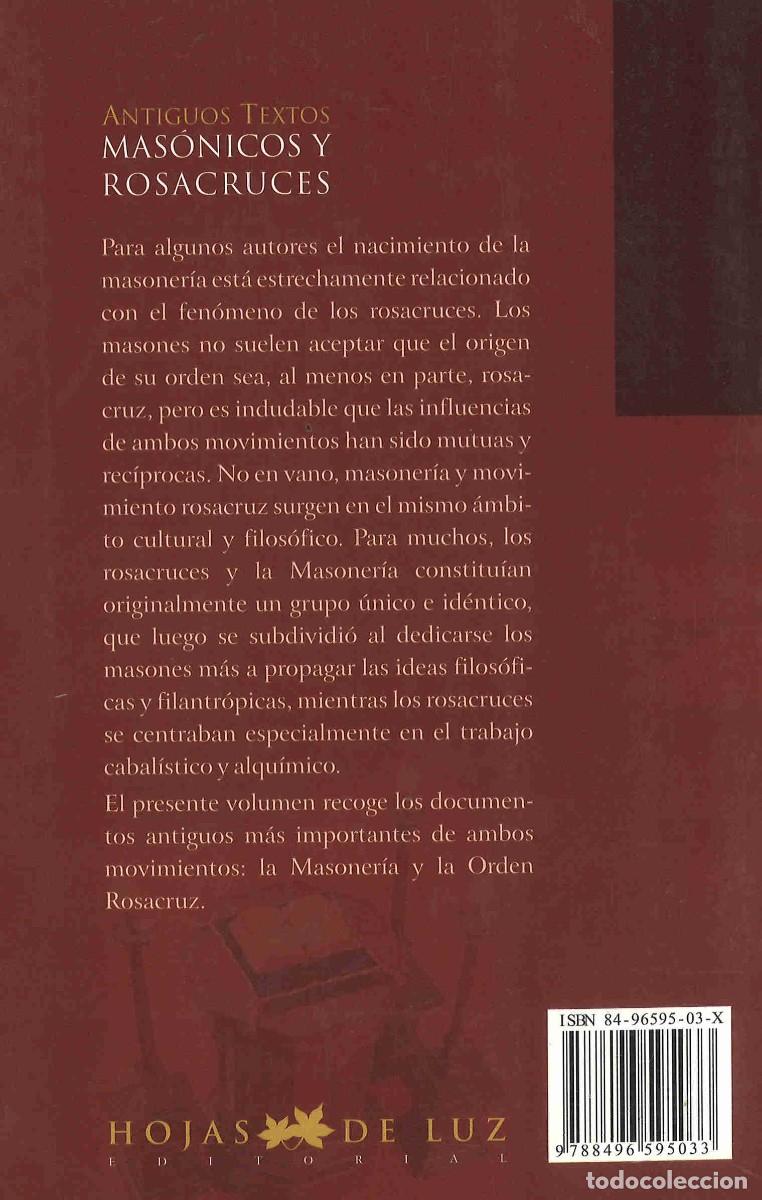 Libros de segunda mano: Antiguos textos mas&oacute;nicos y rosacruces. 2006 - Foto 2