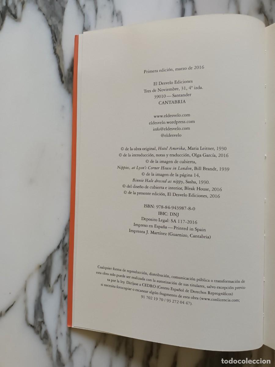 Libros de segunda mano: HOTEL AM&Eacute;RICA - MAR&Iacute;A LETINER - EL DESVELO - 2016 - Foto 3