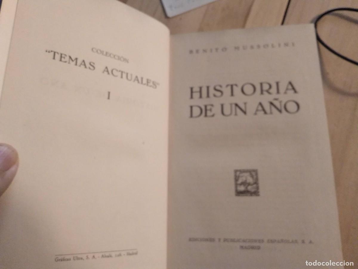 Libros de segunda mano: Historia de un a&ntilde;o. Benito Mussolini - Foto 1