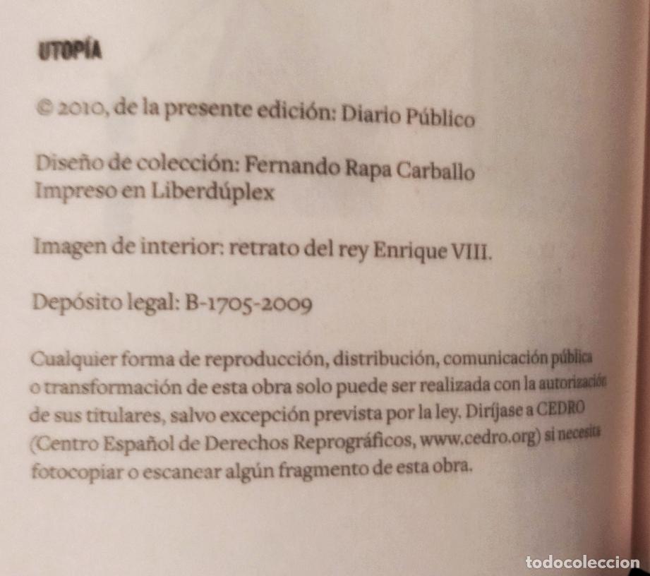 Libros de segunda mano: UTOP&Iacute;A / TOM&Aacute;S MORO. P&Uacute;BLICO 2010. EXCELENTE ESTADO. - Foto 5