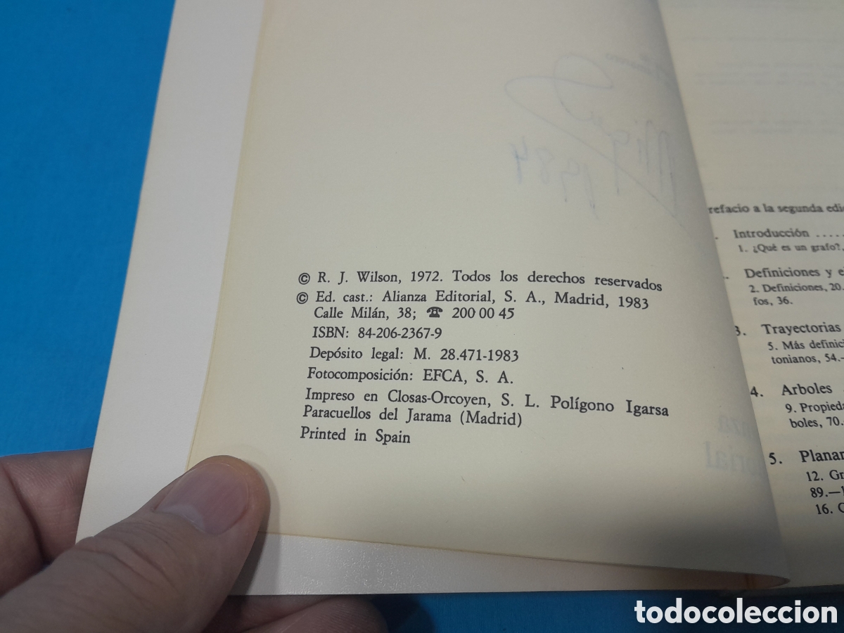 Libros de segunda mano: INTRODUCCI&Oacute;N A LA TEOR&Iacute;A DE GRAFOS - ROBIN J. WILSON - Foto 3