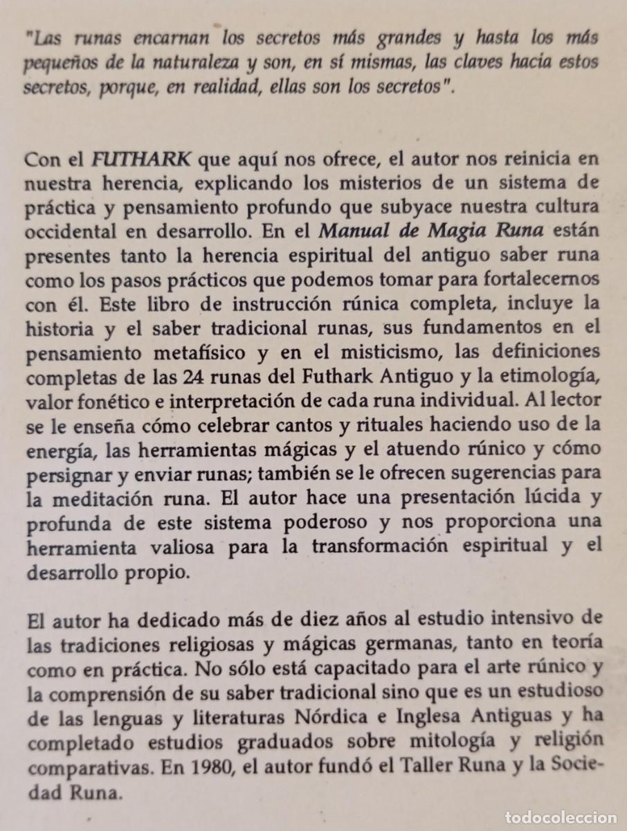 Libros de segunda mano: FUTHARK MANUAL DE MAGIA RUNA - EDRED THORSSON - Foto 2