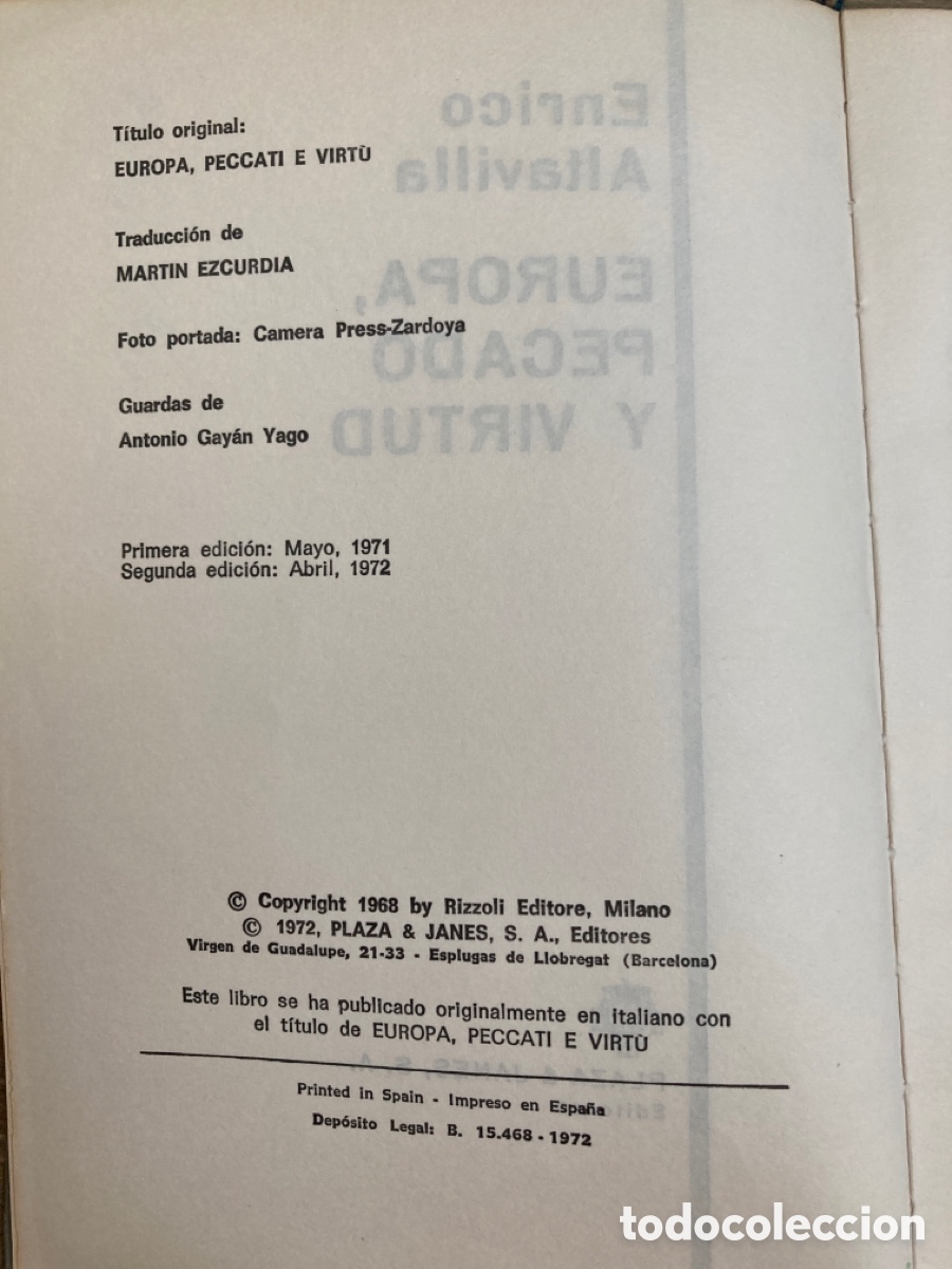 Libros de segunda mano: Europa , pecado y virtud - Foto 3