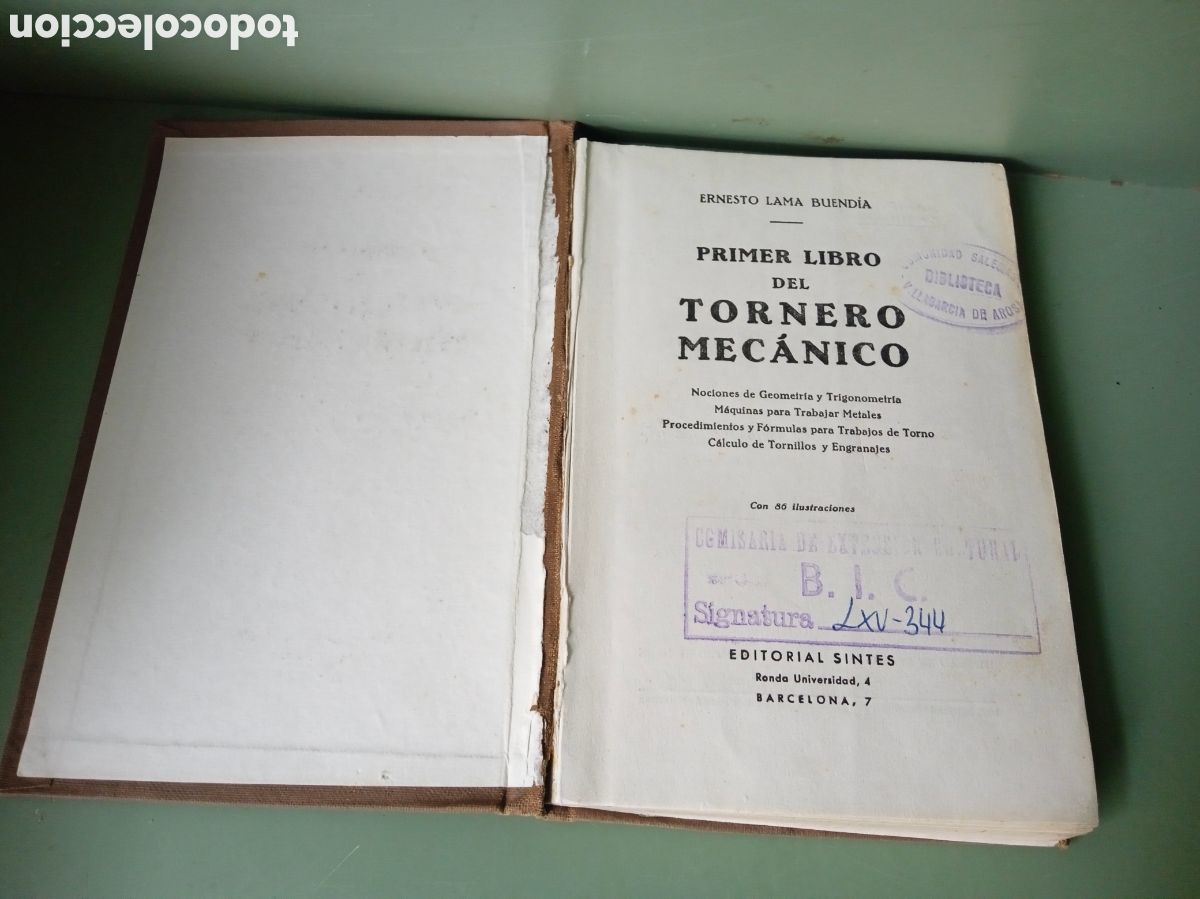 Libros de segunda mano: Primer libro del tornero mec&aacute;nico - E. Lama - Foto 2