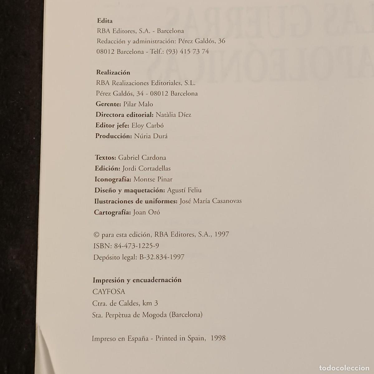 Libros de segunda mano: LAS GUERRAS NEPOLE&Oacute;NICAS - RBA EDITORES - 1997 / 430 - Foto 3