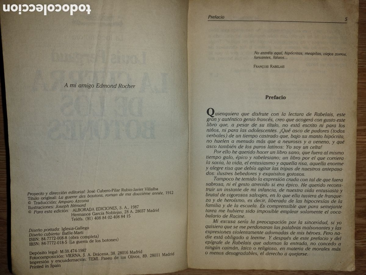 Libros de segunda mano: La guerra de los botones Louis Pergaud - Foto 2