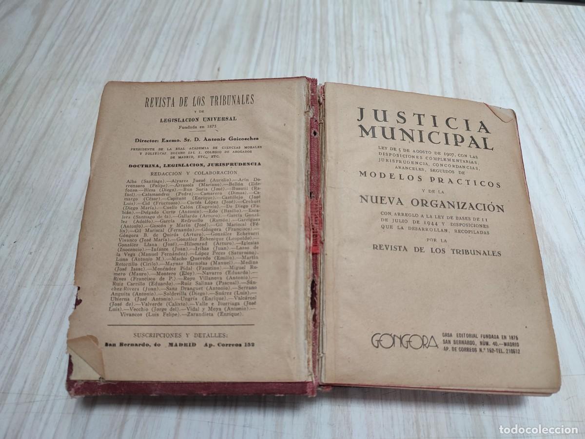 Libros de segunda mano: Libro Justicia Municipal - Foto 1