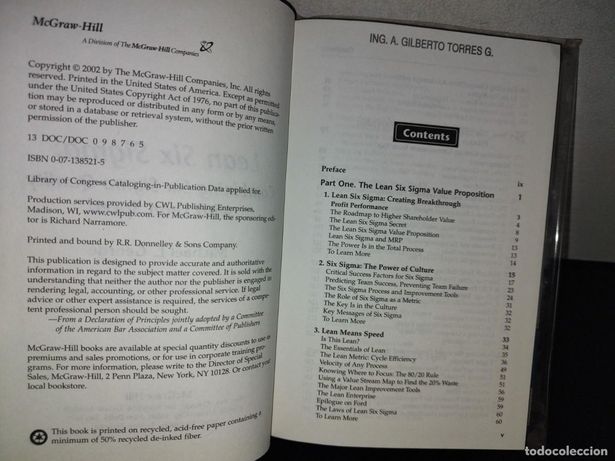 Libros de segunda mano: 125- LEAN SIX SIGMA: COMBINING SIX SIGMA QUALITY WITH LEAN SPEED - MICHAEL L. GEORGE - 2002 - Foto 8