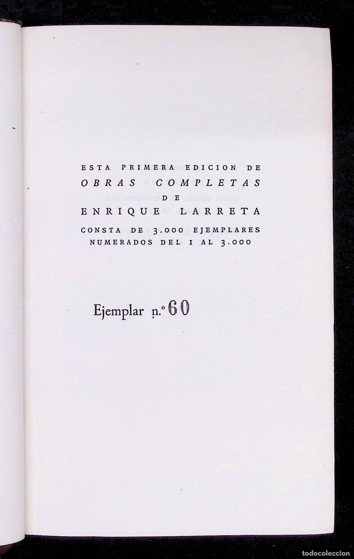 Libros de segunda mano: OBRAS COMPLETAS. - LARRETA, Enrique. - Foto 2