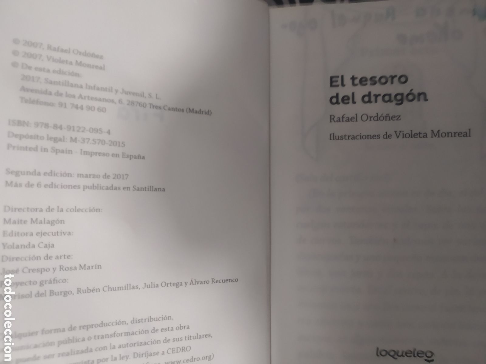 Libros de segunda mano: El tesoro del drag&oacute;n Rafael Ord&oacute;&ntilde;ez - Foto 3