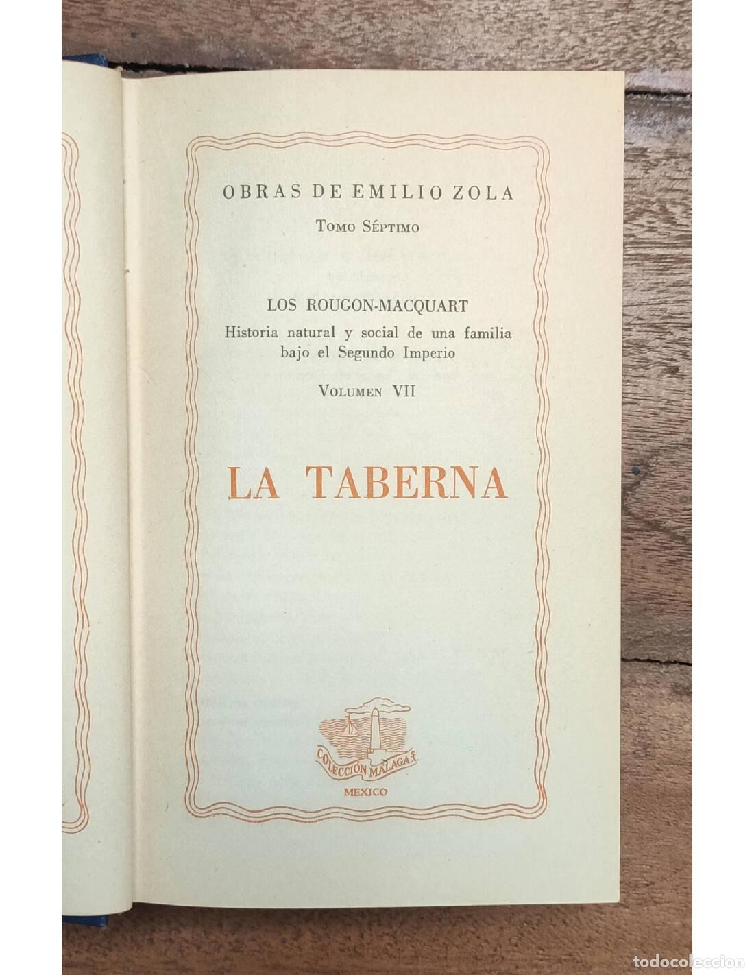 Libros de segunda mano: LA TABERNA. ZOLA, Emilio. Colecci&oacute;n M&aacute;laga. 1957. - Foto 2