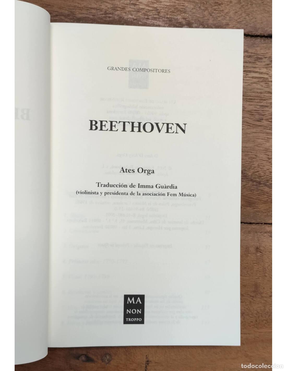 Libros de segunda mano: BEETHOVEN. ORGA, Ates. Ma Non Troppo. 2001. - Foto 2