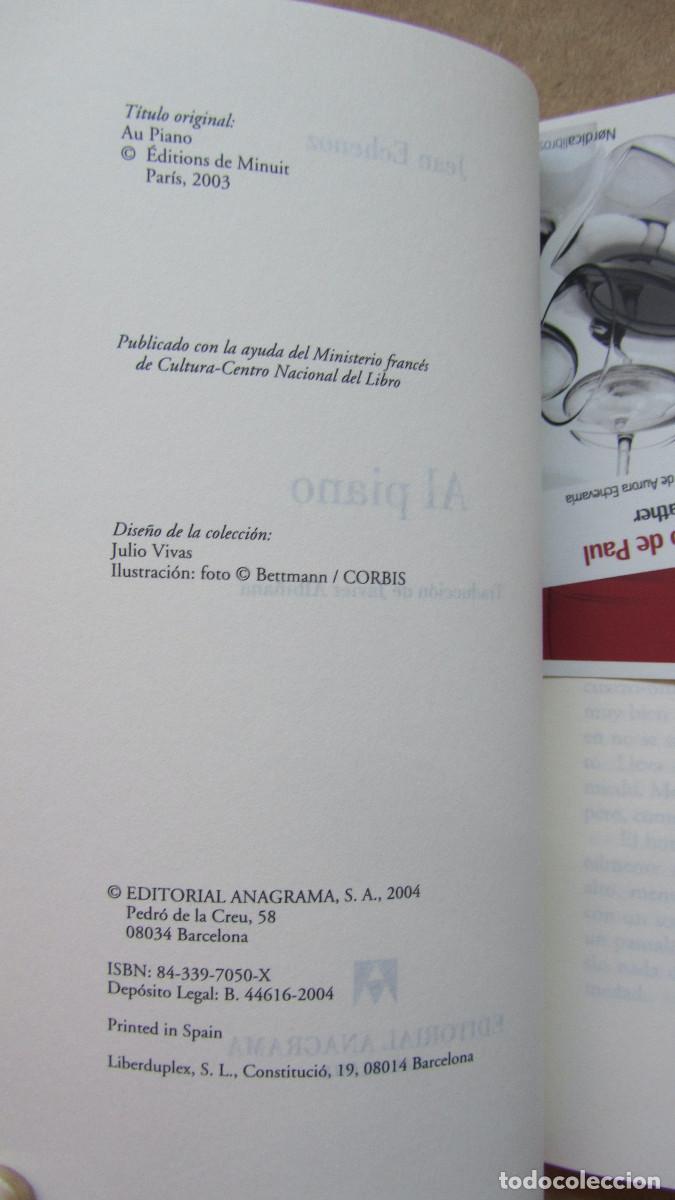 Libros de segunda mano: Al piano Echenoz, Jean - Foto 4