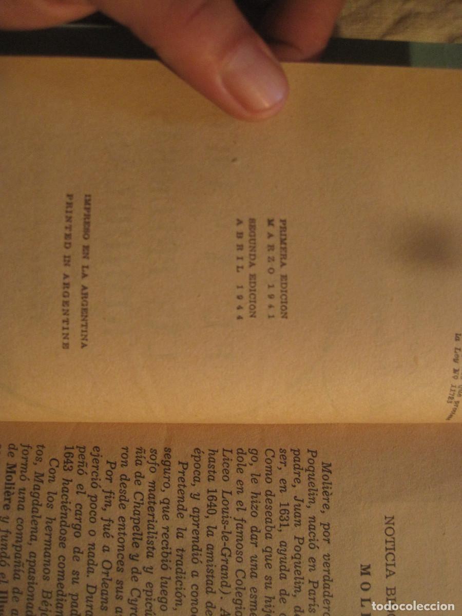 Libros de segunda mano: Moli&egrave;re - El avaro - Las preciosas rid&iacute;culas 1944 - Foto 3