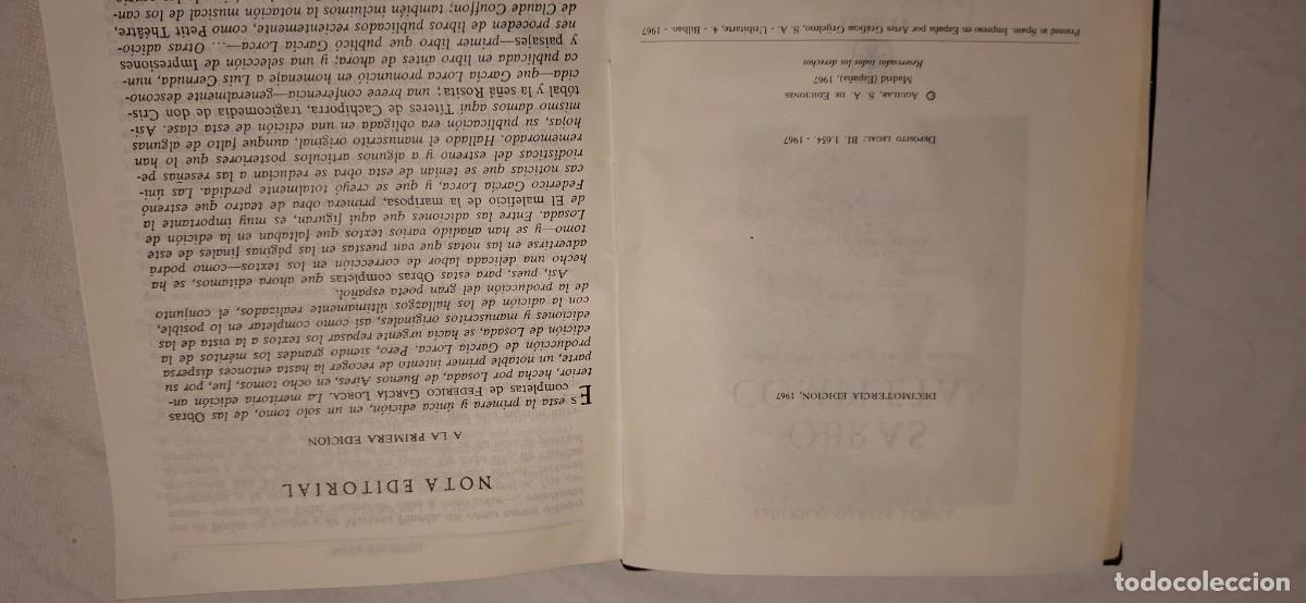 Libros de segunda mano: FEDERICO GARC&Iacute;A LORCA: OBRAS COMPLETAS - Foto 19