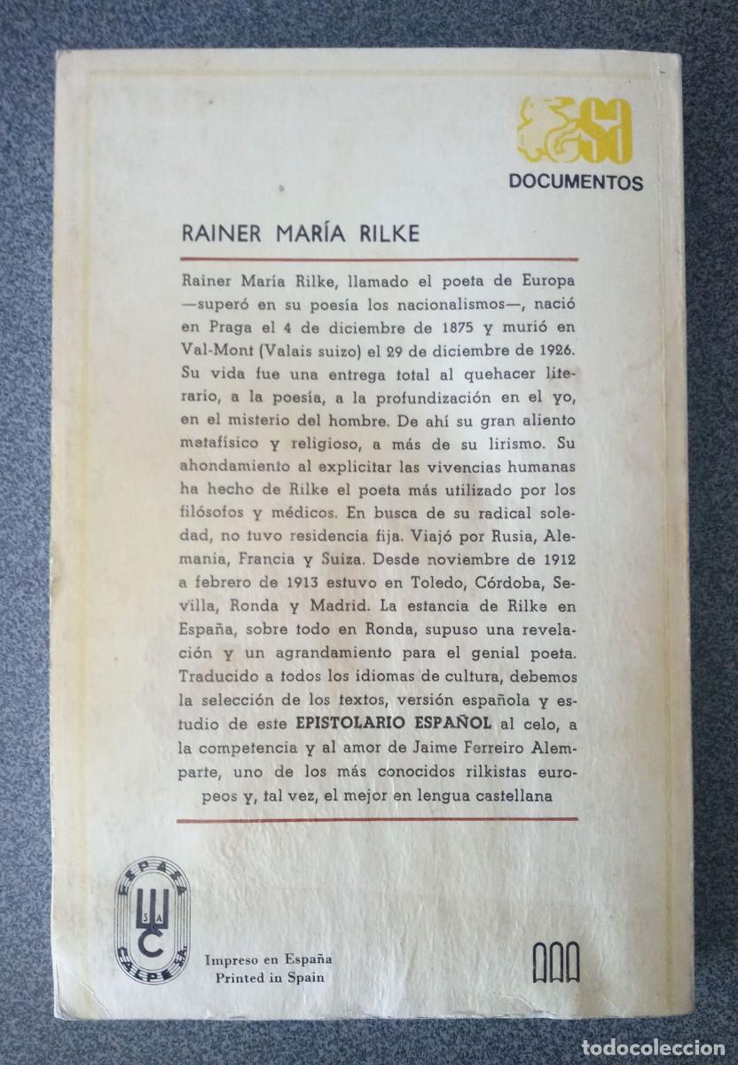 Libros de segunda mano: Epistolario Espa&ntilde;ol Rainer Maria Rilke - Foto 8