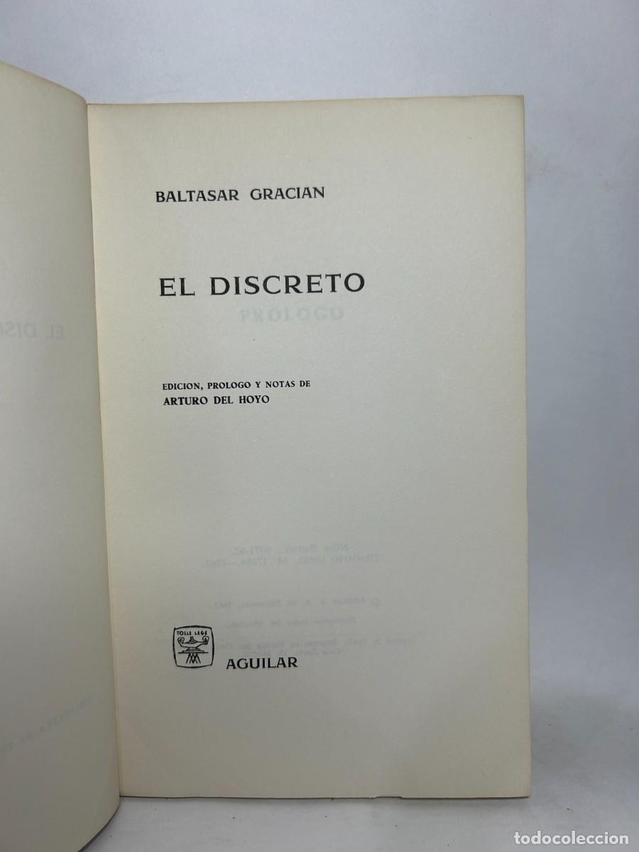 Libros de segunda mano: GRACI&Aacute;N - EL DISCRETO - 1962 - Foto 3