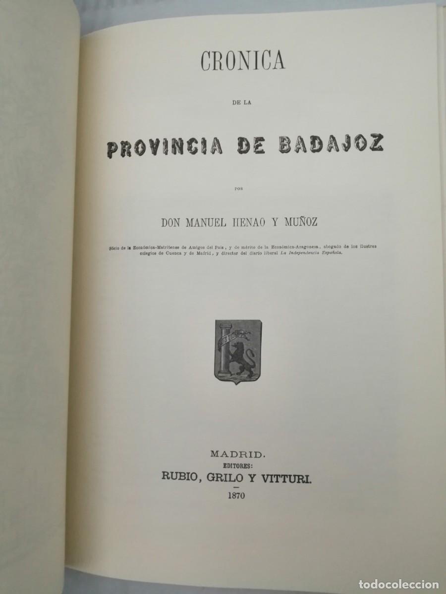 Libros de segunda mano: Cr&oacute;nica de la Provincia de Badajoz (edici&oacute;n facs&iacute;mil) - Foto 3