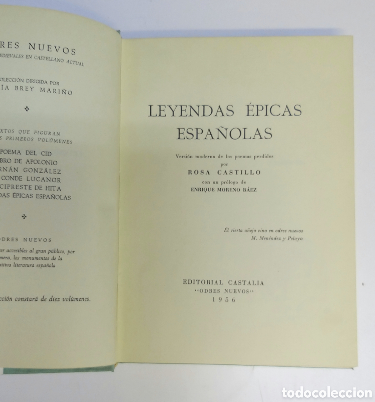 Libros de segunda mano: Leyendas &eacute;picas espa&ntilde;olas. Editorial Castalia. 1956 - Foto 1