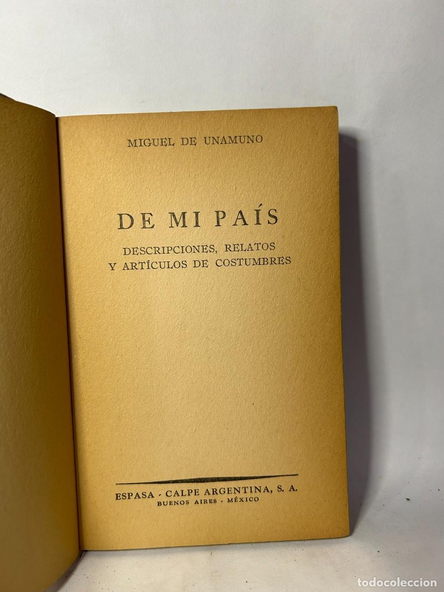 Libros de segunda mano: MIGUEL DE UNAMUNO - DE MI PA&Iacute;S - 1943 - Foto 3