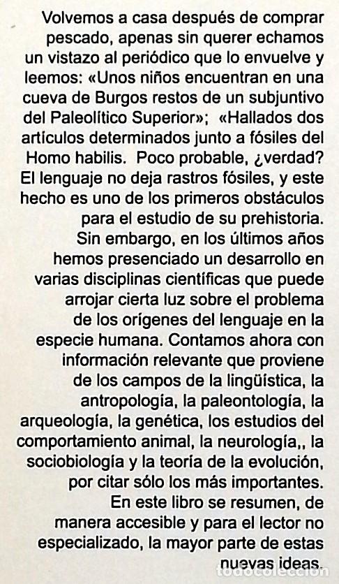 Libros de segunda mano: Or&iacute;genes del lenguaje y selecci&oacute;n natural - Antxon Olarrea - Foto 3