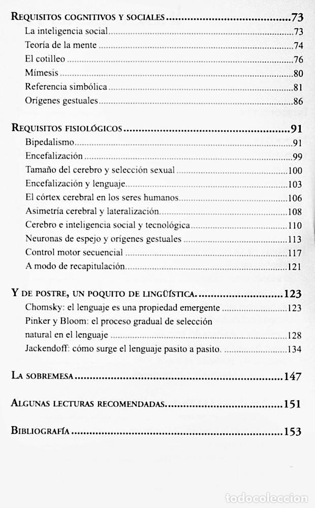 Libros de segunda mano: Or&iacute;genes del lenguaje y selecci&oacute;n natural - Antxon Olarrea - Foto 6