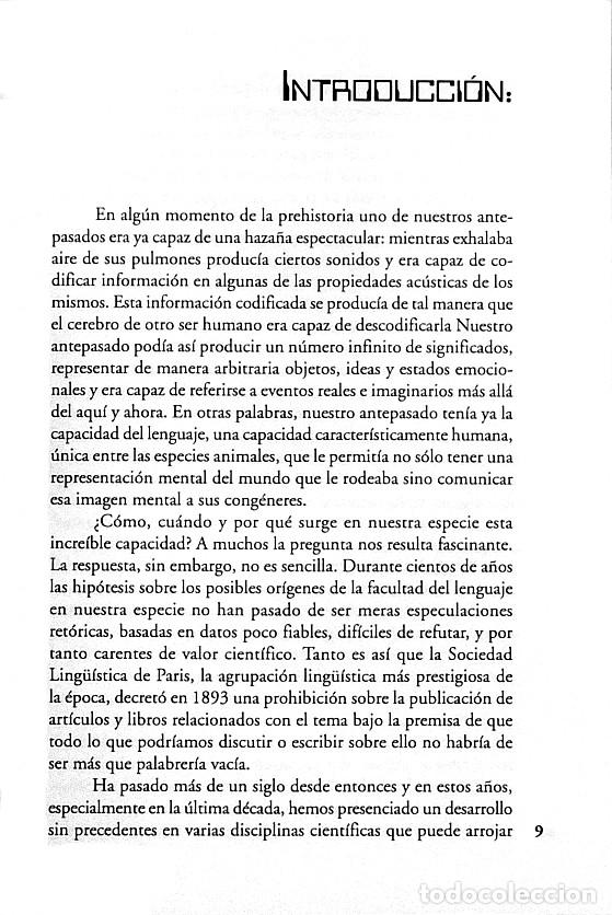 Libros de segunda mano: Or&iacute;genes del lenguaje y selecci&oacute;n natural - Antxon Olarrea - Foto 7
