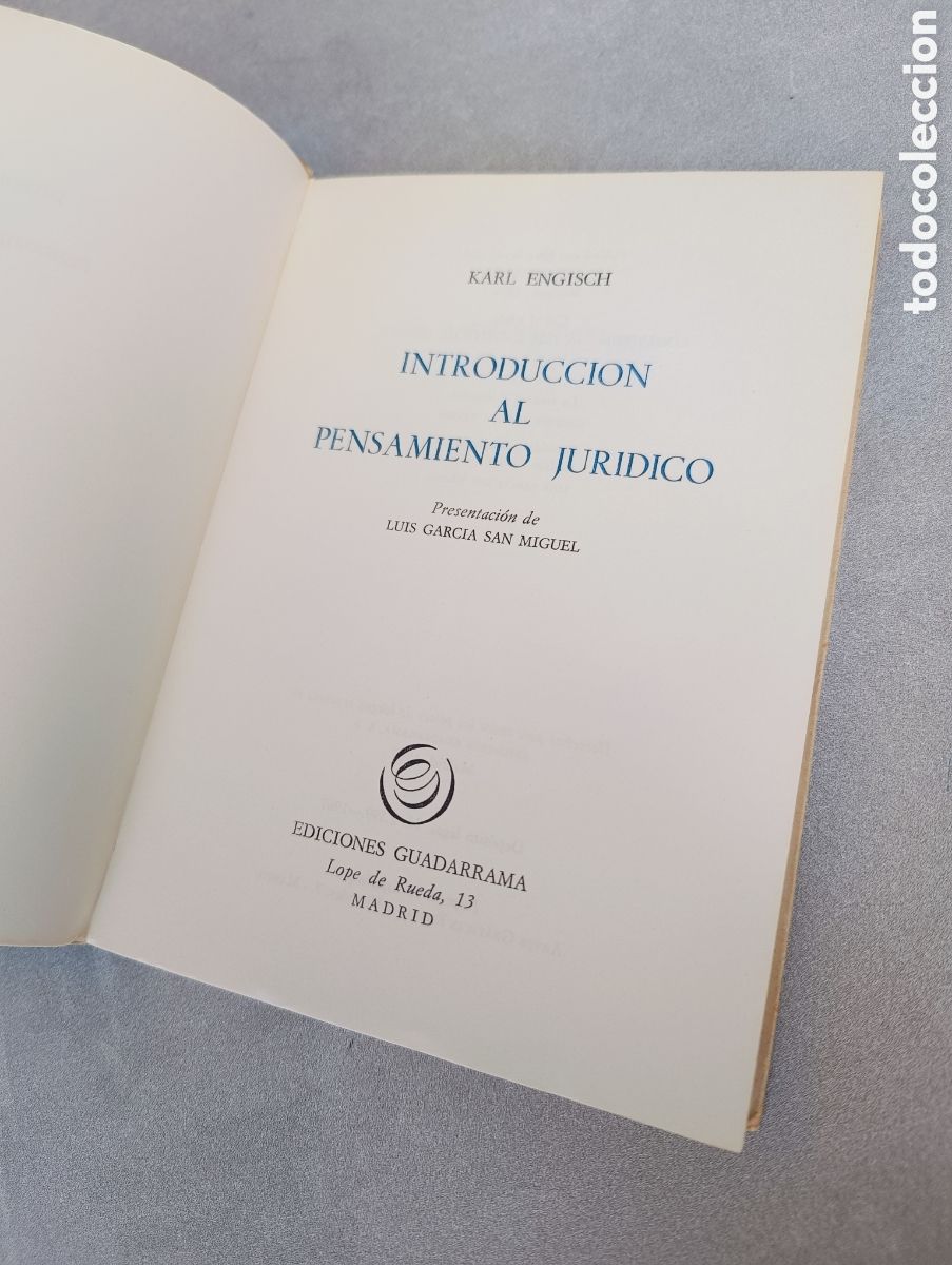 Libros de segunda mano: Introducci&oacute;n al pensamiento jur&iacute;dico. Karl Engisch. - Foto 2