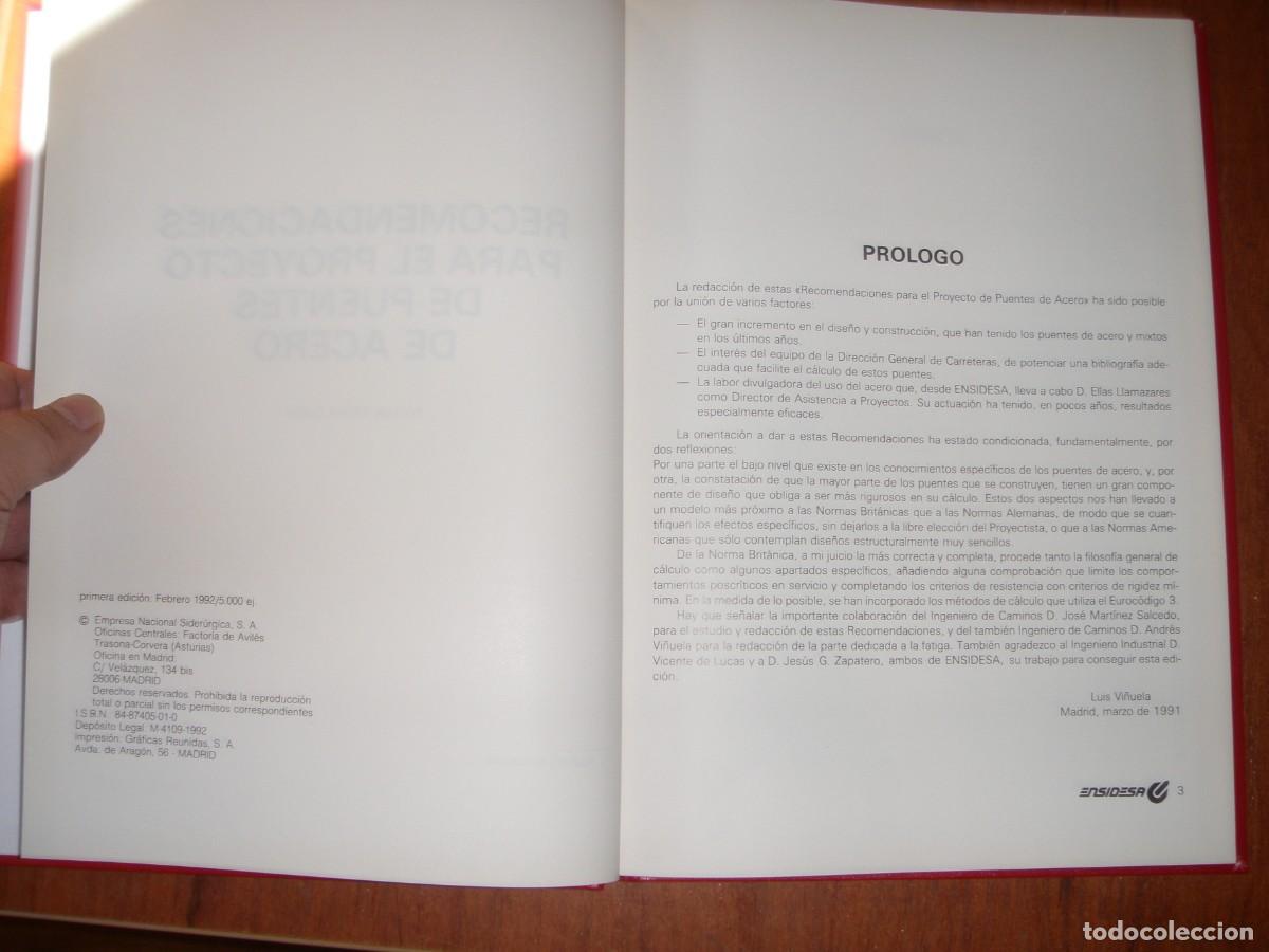 Libros de segunda mano: RECOMENDACIONES PARA EL PROYECTO DE PUENTES DE ACERO ENSIDESA - Foto 4
