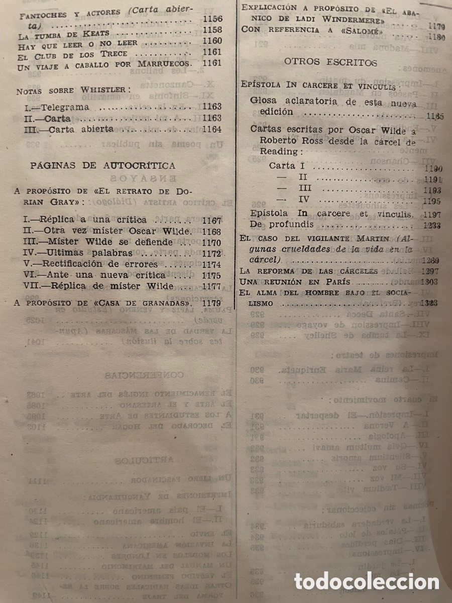 Libros de segunda mano: Oscar Wilde - Obras Completas - Aguilar eternas - Foto 9