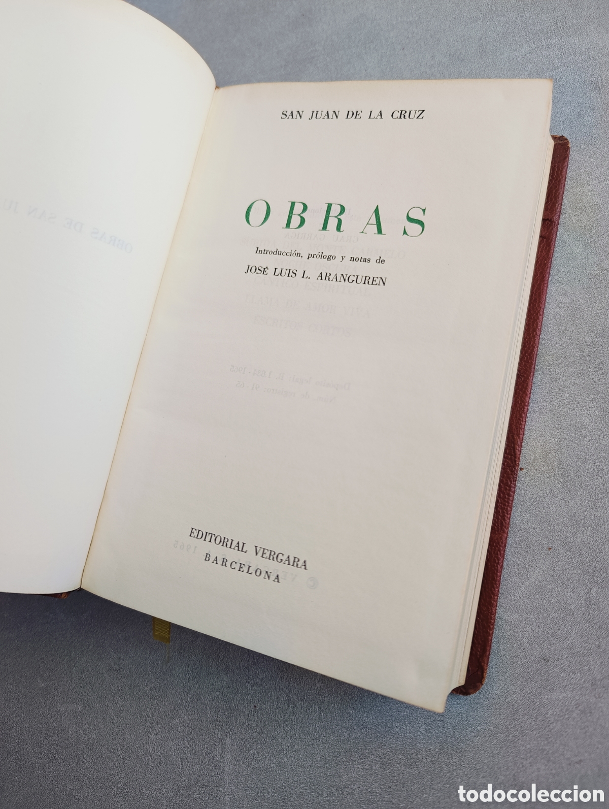 Libros de segunda mano: Obras. San Juan de la Cruz. Editorial Vergara. - Foto 5