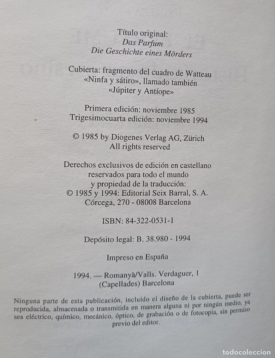 Libros de segunda mano: El perfume historia de un Asesino - S&uuml;skind, Patrick - Foto 4