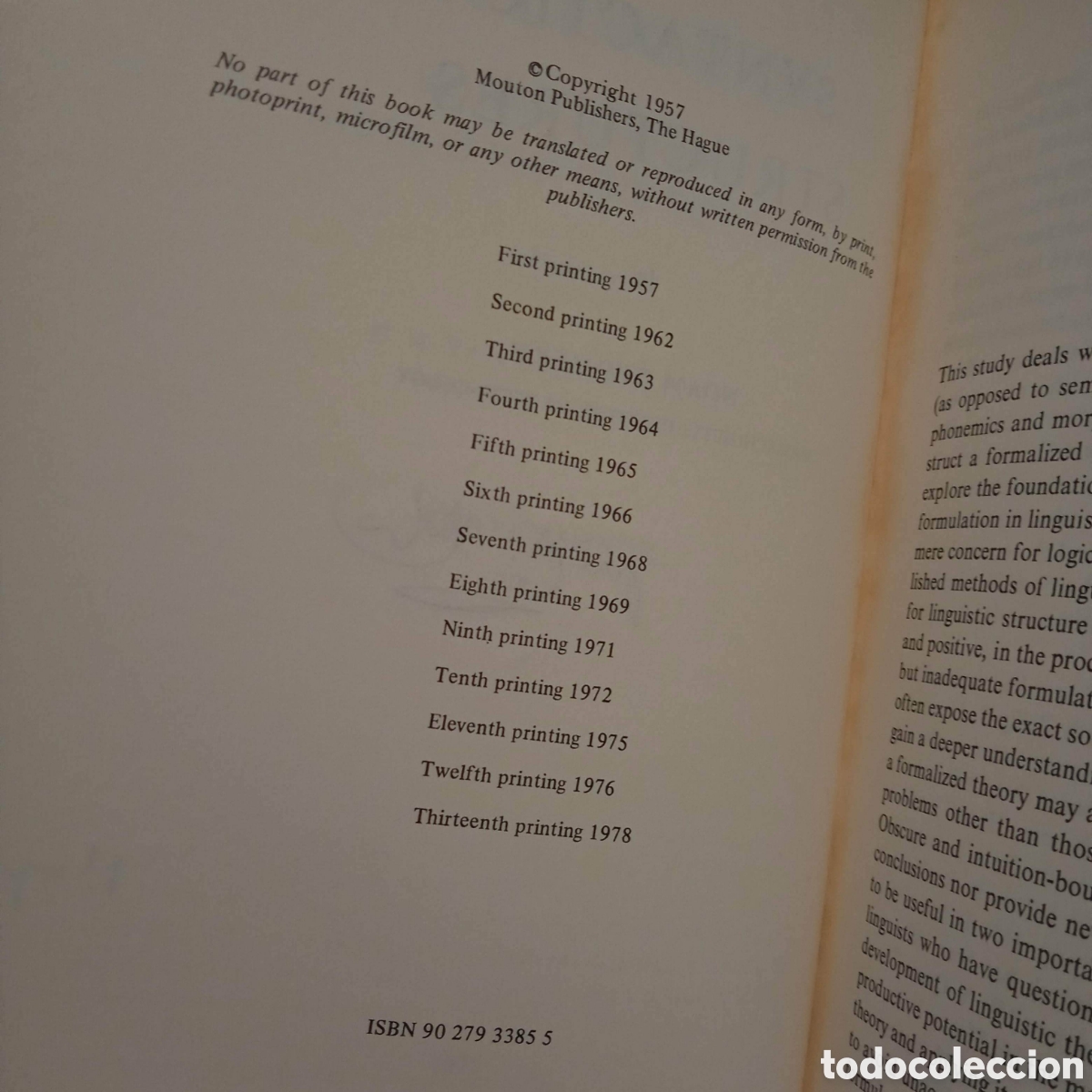 Libros de segunda mano: SYNTACTIC STRUCTURES - NOAM CHOMSKY - MOUTON 1978 #8801 - Foto 4