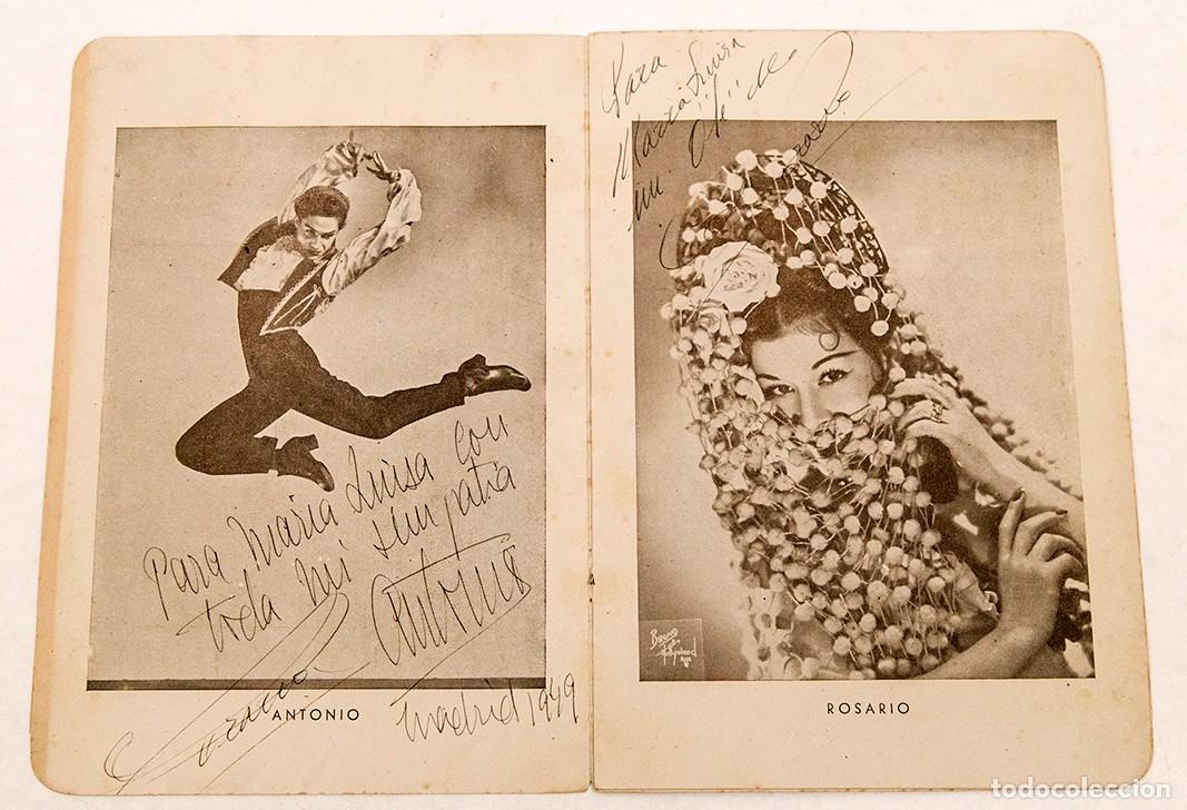 Libros de segunda mano: ANTONIO Y ROSARIO - GADES - 1949 - PROGRAMA - FIRMAS DE AMBOS - Foto 1