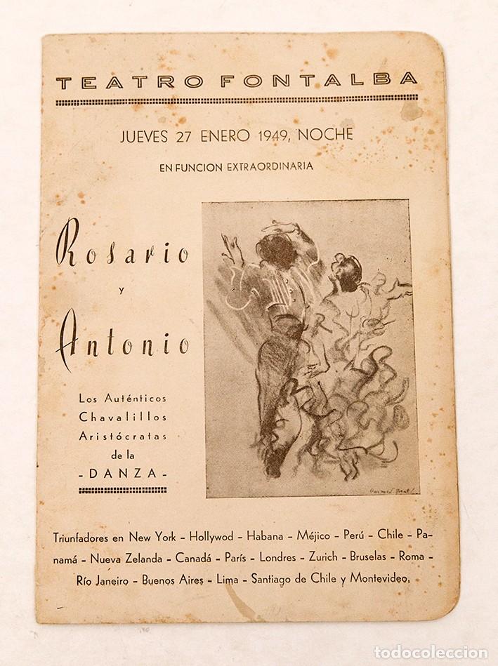 Libros de segunda mano: ANTONIO Y ROSARIO - GADES - 1949 - PROGRAMA - FIRMAS DE AMBOS - Foto 2