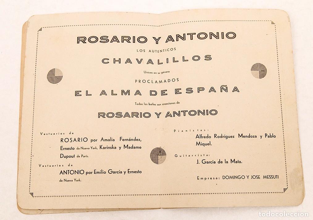 Libros de segunda mano: ANTONIO Y ROSARIO - GADES - 1949 - PROGRAMA - FIRMAS DE AMBOS - Foto 6