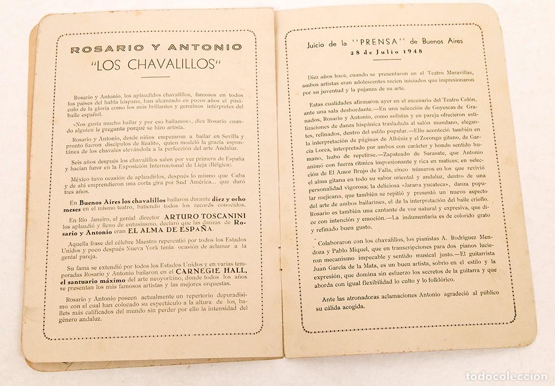 Libros de segunda mano: ANTONIO Y ROSARIO - GADES - 1949 - PROGRAMA - FIRMAS DE AMBOS - Foto 7