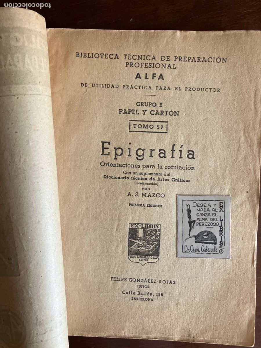 Libros de segunda mano: EPIGRAFIA ROTULACI&Oacute;N TIPOGRAF&Iacute;A A S MARCO - Foto 1