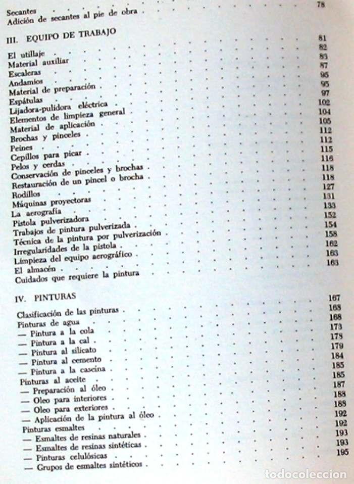 Libros de segunda mano: C&Oacute;MO PINTAR Y EMPAPELAR - JUAN DE CUSA - ED. CEAC 1972 - VER INDICE - Foto 3