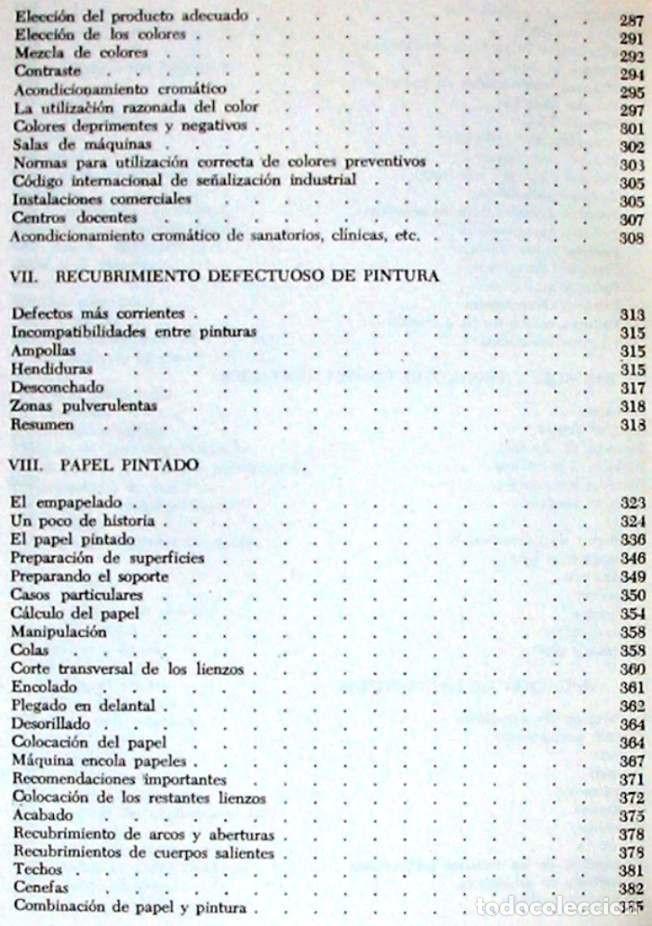 Libros de segunda mano: C&Oacute;MO PINTAR Y EMPAPELAR - JUAN DE CUSA - ED. CEAC 1972 - VER INDICE - Foto 5