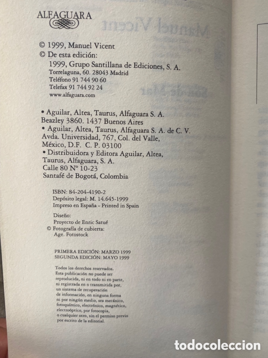 Libros de segunda mano: Son de Mar. (autor: Manuel Vicent - Foto 2