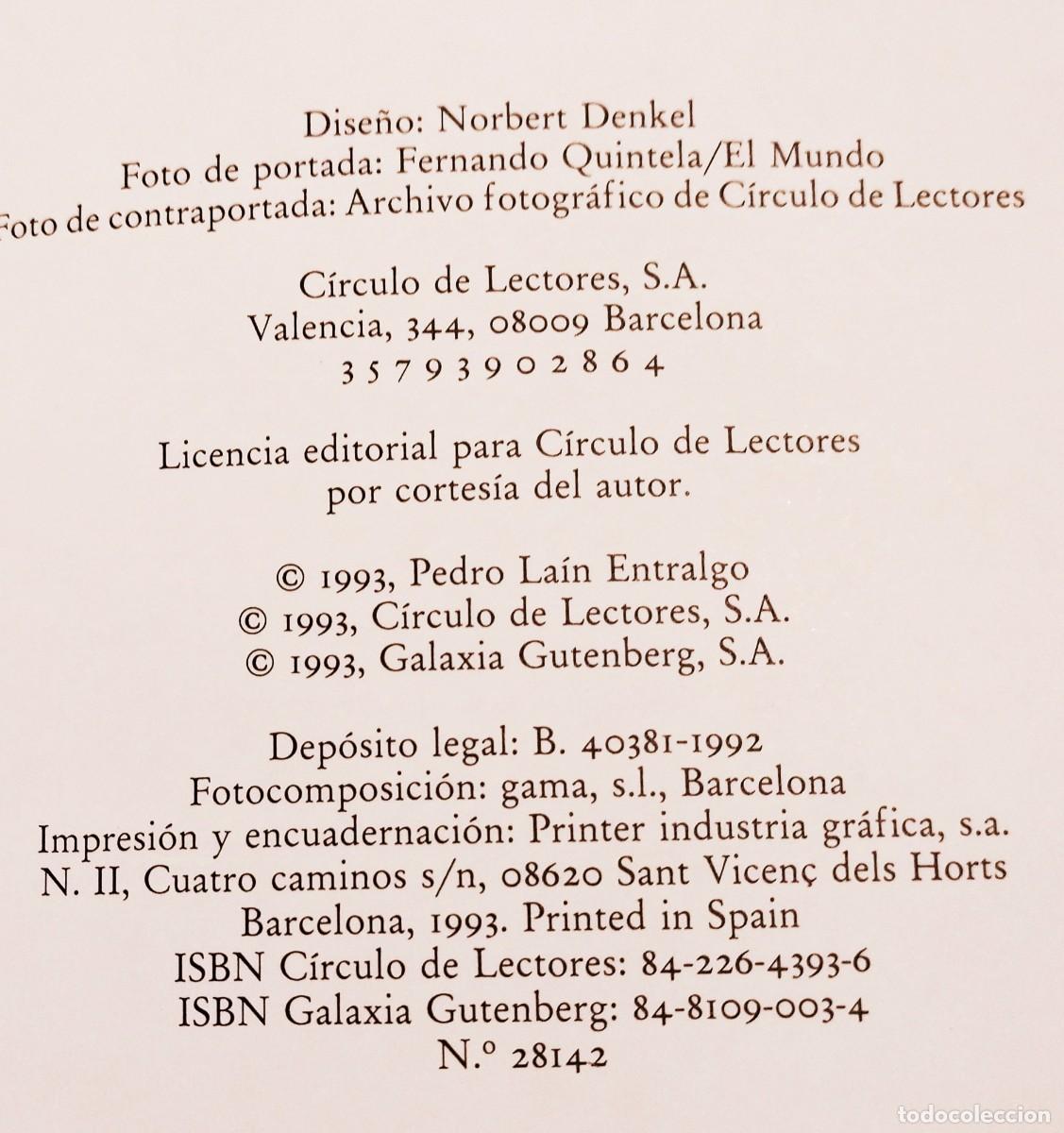 Libros de segunda mano: CREER, ESPERAR, AMAR / PEDRO LAIN ENTRALGO. CIRCULO DE LECTORES 1993. - Foto 7