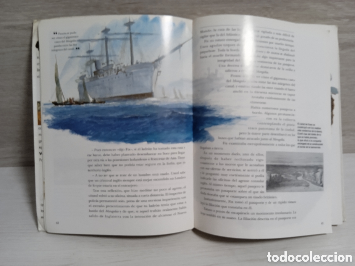 Libros de segunda mano: La vuelta al mundo en 80 dias - version ilustrada -1994 ediciones sm - Foto 4