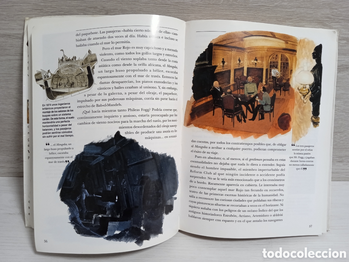 Libros de segunda mano: La vuelta al mundo en 80 dias - version ilustrada -1994 ediciones sm - Foto 6