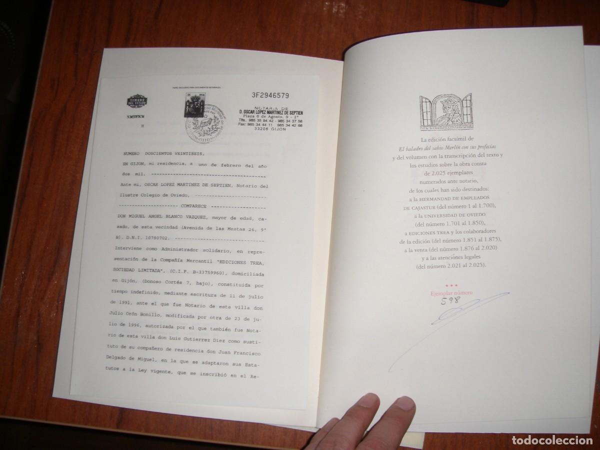 Libros de segunda mano: EL BALADRO DEL SABIO MERLIN Y SUS PROFECIAS FACSIMIL Y LIBRO NUMERADO - Foto 8