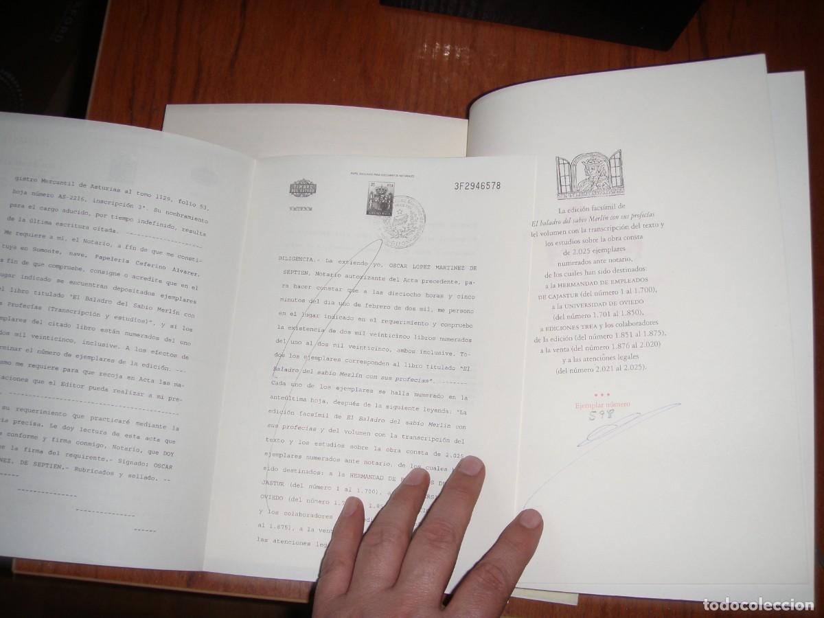 Libros de segunda mano: EL BALADRO DEL SABIO MERLIN Y SUS PROFECIAS FACSIMIL Y LIBRO NUMERADO - Foto 9